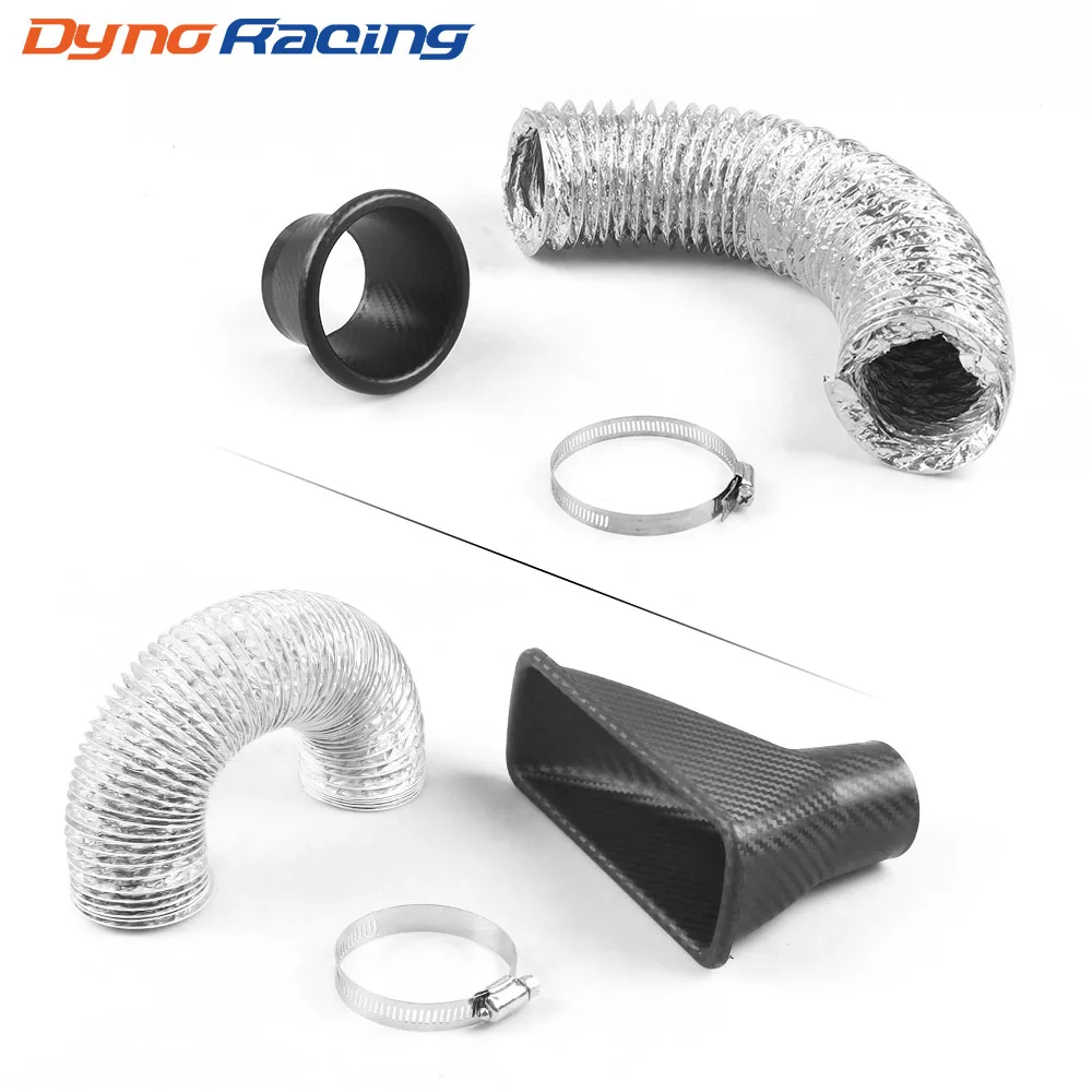 Air Intake Vent Car Front Bumper Grille Inlet Pipe Kit Injection System Funnel Turbine Universal Carbon Fiber Pattern air intake kit air intake pipe air filter intake pipe