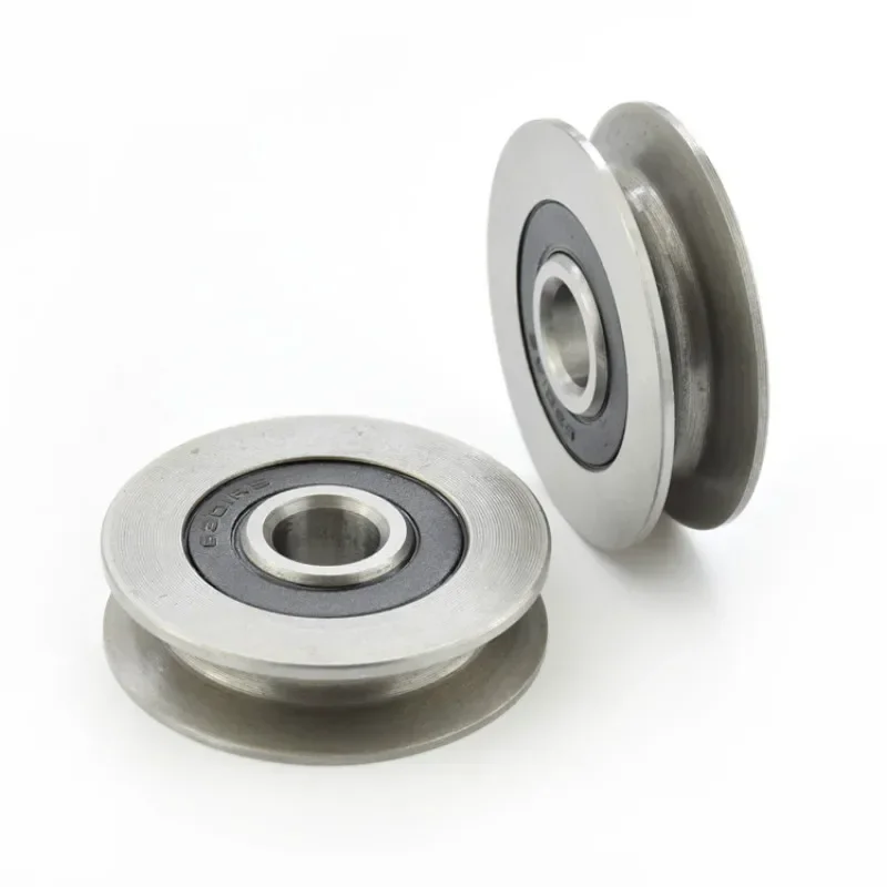 6301RS bearing steel bearings 10x50x13/12*50*13mm U grooves V round bottom 5cm pulley 6mm guide wheel wire rope lifting wheel