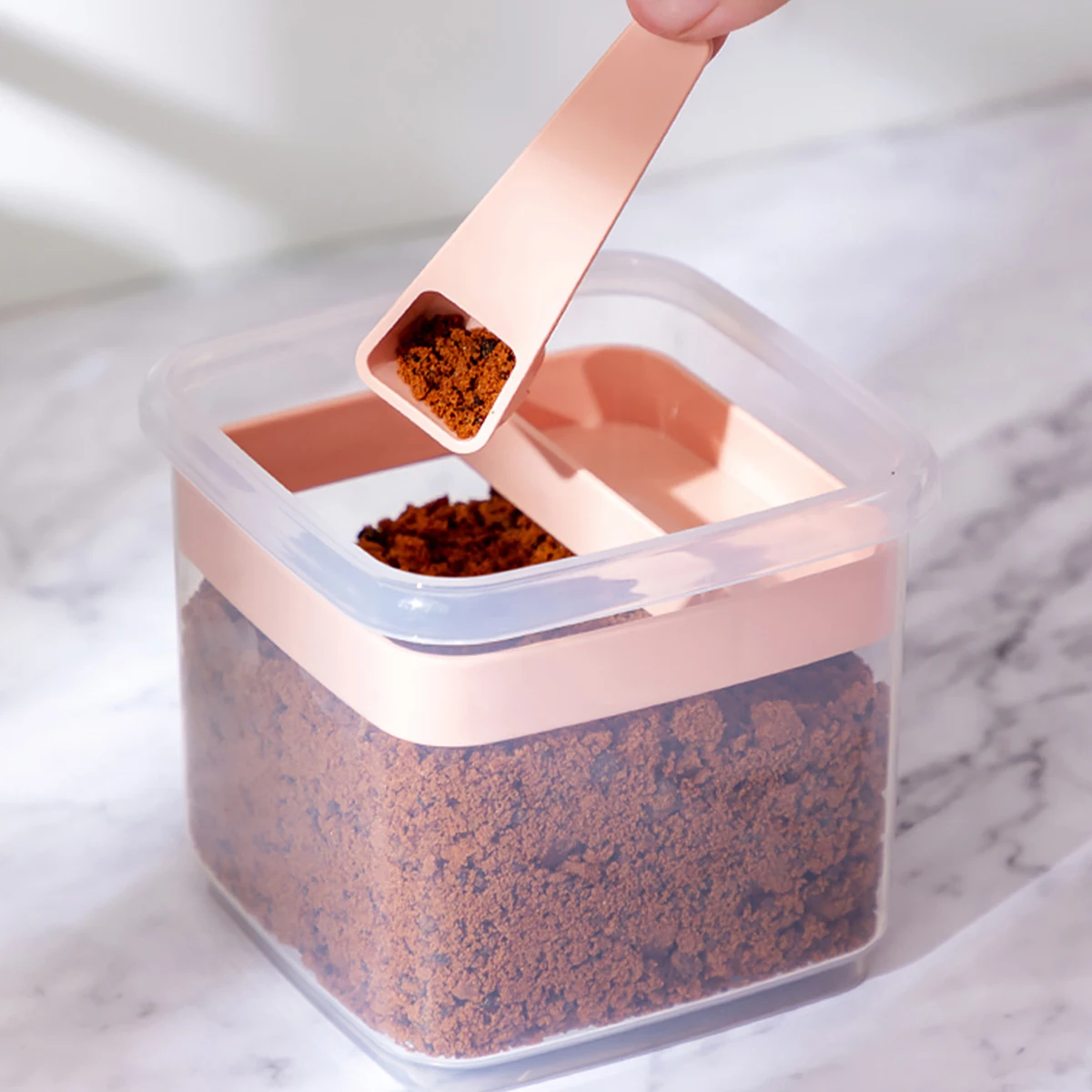 WORTHBUY Brown Sugar Storage Container Airtight Sugar Saver Plastic Sealed Sugar Storage Box With Spoon Food Storage Jar Tank 3
