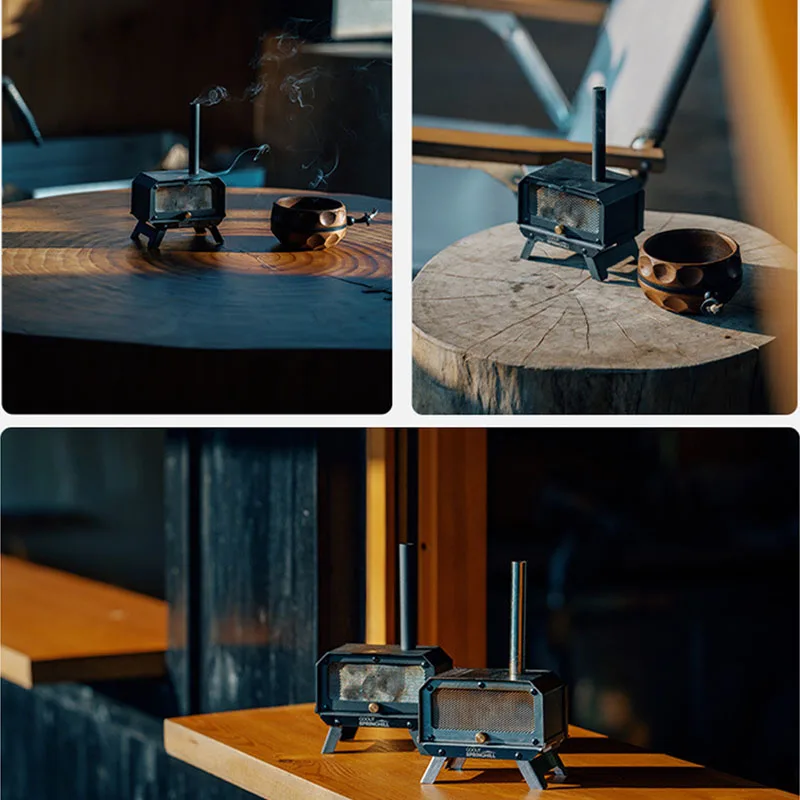 Mini Woodstove Outdoor Camping Tour Incense Burner Folding Portable Stove Home Desktop Mosquito Incense Burner