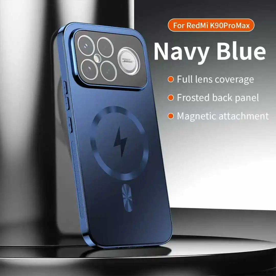Luxury Magnetic Case with Ultra Lens Film Protection & Wireless Charging Frosted Cover