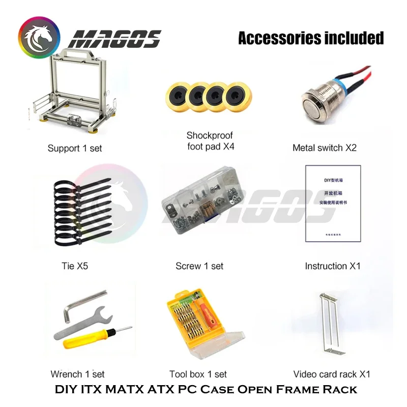DIY Gamer Cabinet ITX MATX ATX Chassis,Computer Case Open Case Study,MOD Water Cooling Desktop Gaming PC Cabinet
