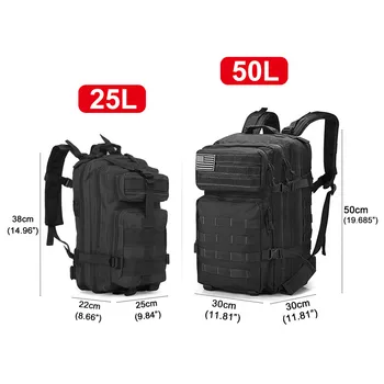 45L/25L Tactical Backpack Men's Travel Large Capacity Rucksacks Men Waterproof Outdoor Sports Multi-functional Bags 2