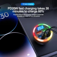 Chargeur de téléphone de voiture rapide 380W/250W, double adaptateur d'interface PD 4 en 1 avec affichage de tension QC3.1, différents styles pour toutes les voitures 2