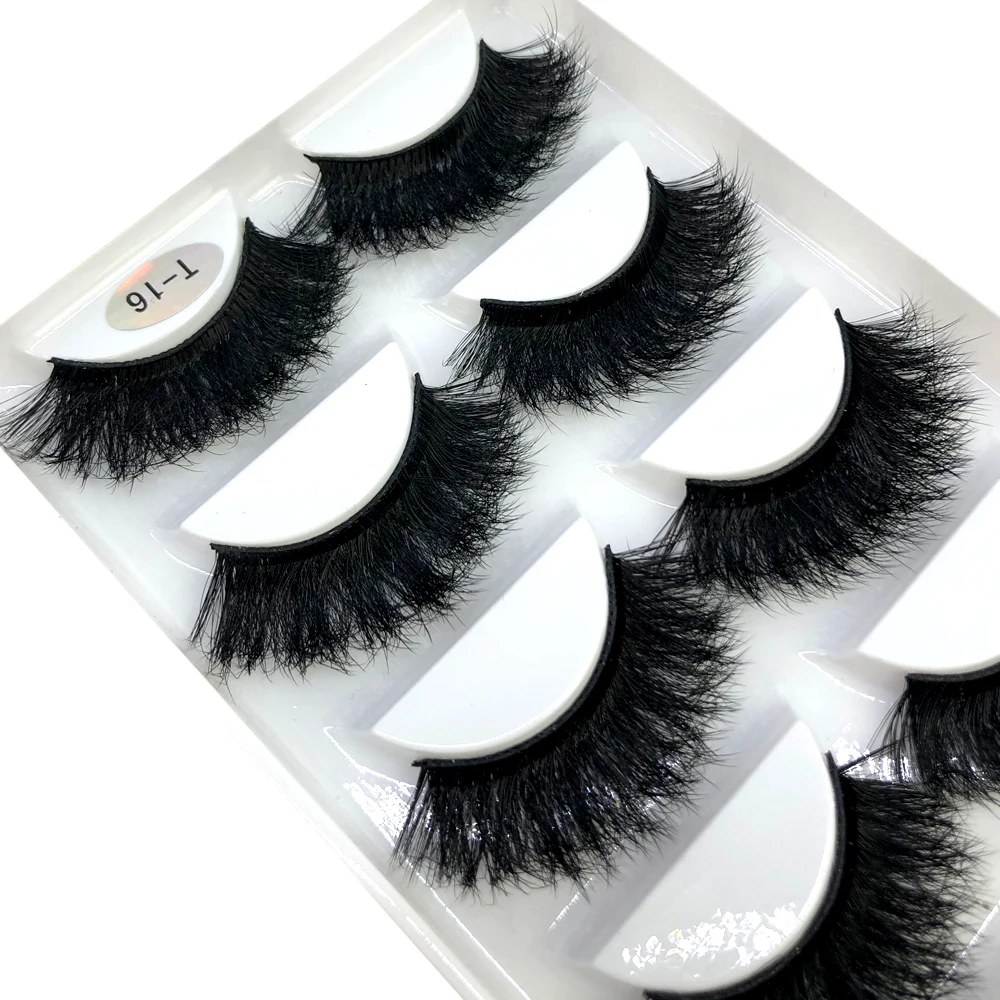 HBZGTLAD New False Eyelashes Cat-Eye Fluffy Faux Mink Lashes 8D Wispy Lashes 5 Pairs Pack Dramatic Long Thick Volume Eyelashes