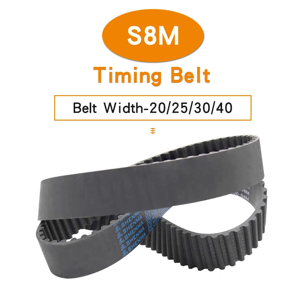 Transmission Belt S8M-1896/1904/1912/1936/1952/1960/2000/2032/2040/2048 Teeth Pitch 8 mm Rubber Pulley Belt Width 20/25/30/40 mm