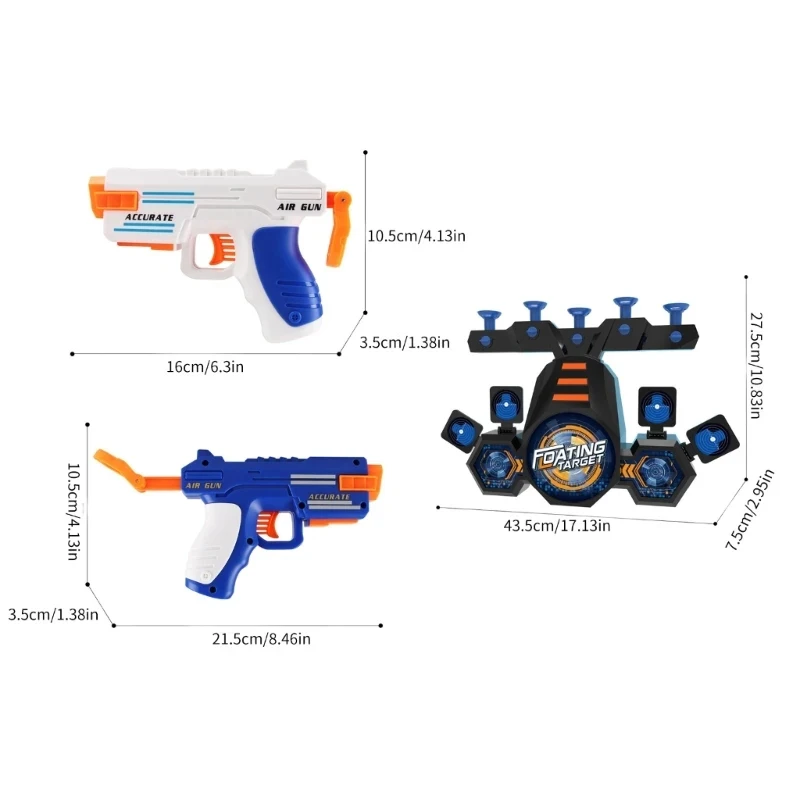 New Electric Floating Flying Ball Shooting Target with Double Pistol Soft Bullet Gun Shooting Target Children's Toy Gun Set Gift 6