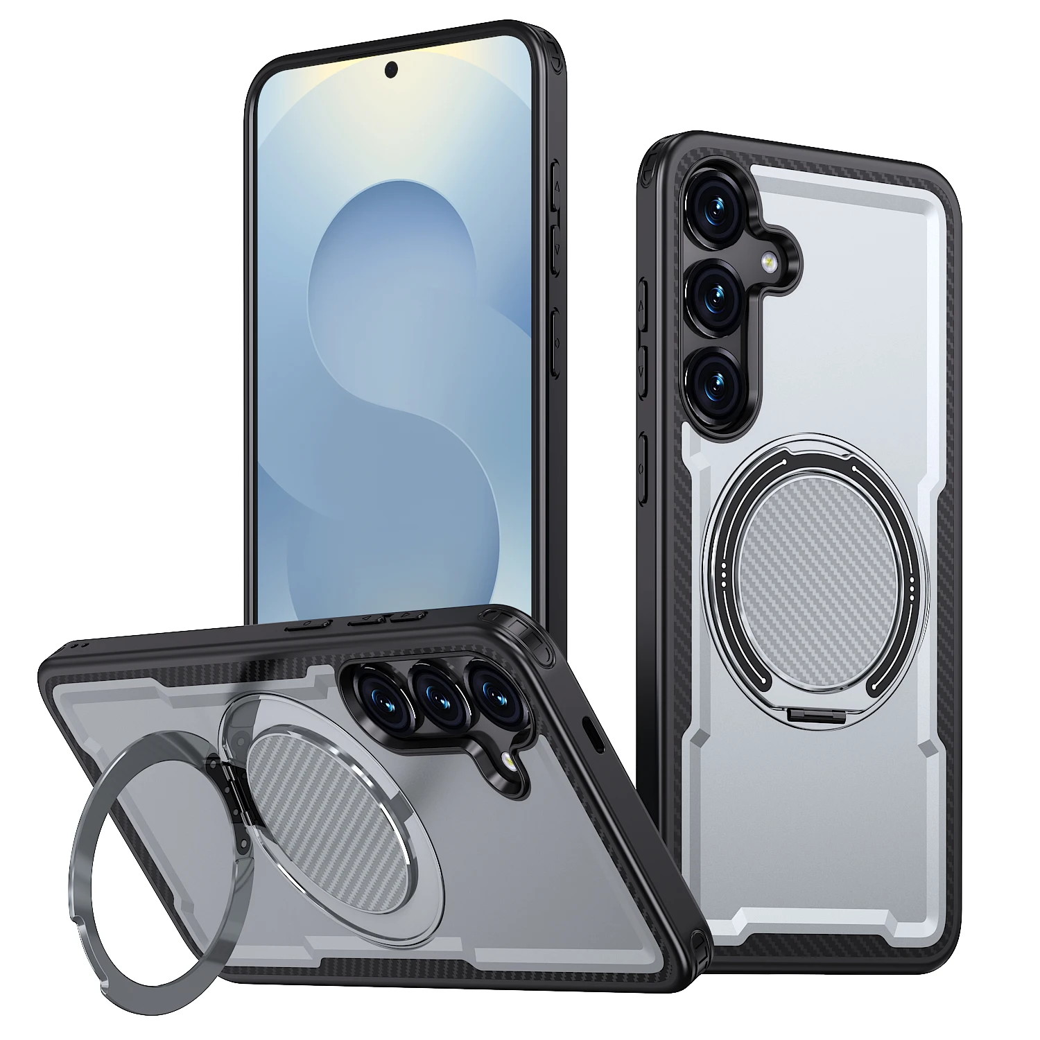 360° Rotating Magnetic TPU Phone Case with Shockproof Kickstand and Slim Design