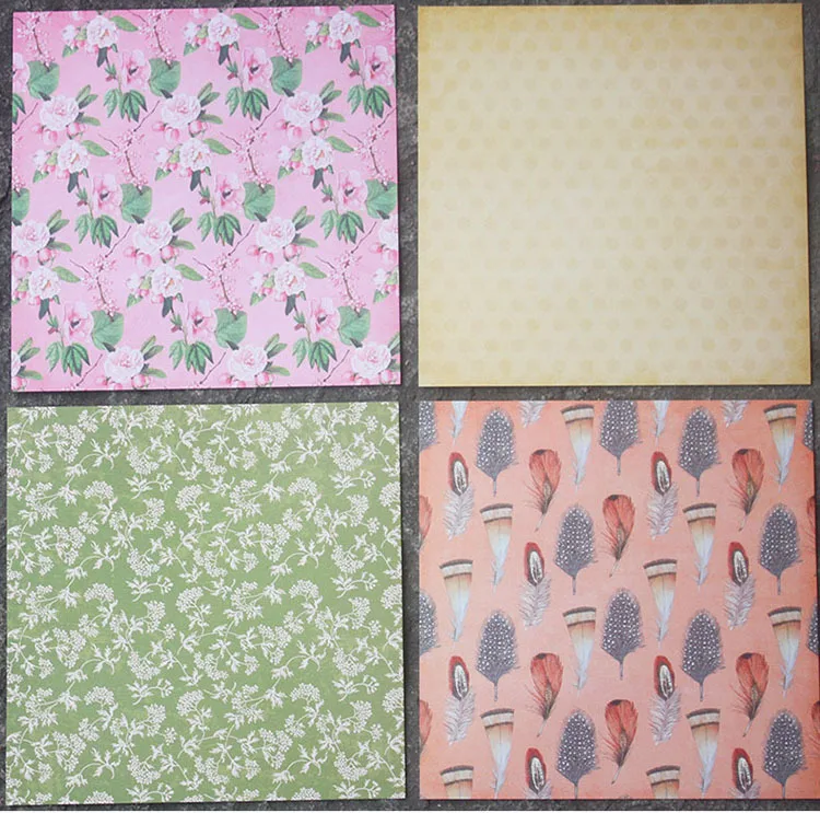 24Sheets/Set Vintage Flower Material Ppaper DIY Scrapbooking Journal Base Collage Photo Props Gift Wrapping Decoration Paper