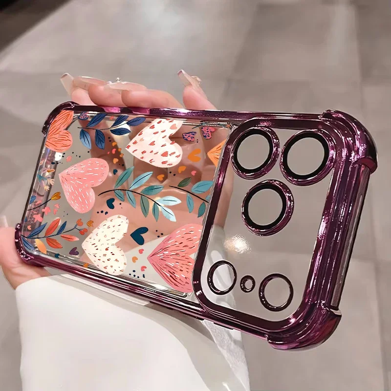 Luxury Burgundy Cherry Plating Phone Case