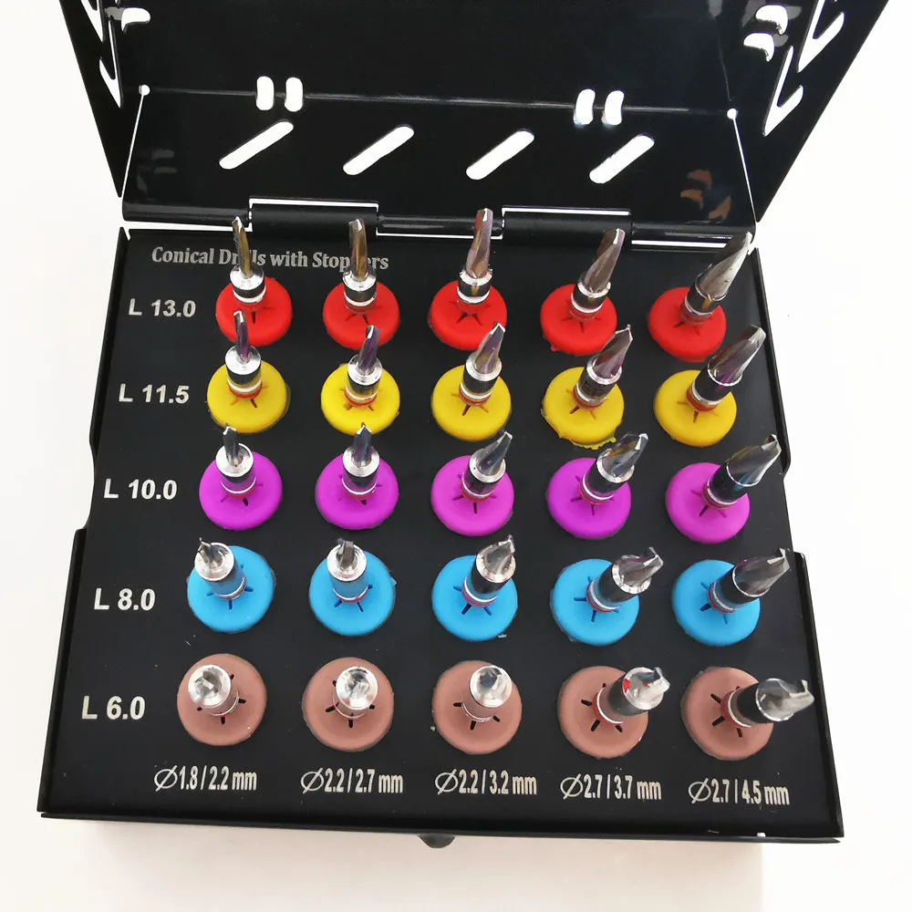 Рисунок 2 - 1 Набор конических инструментов для имплантации зубов