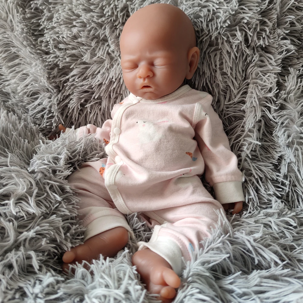 

42cm brown skin full body soft silicone production doll reborn doll simulation doll can wear a pacifier and can be washed