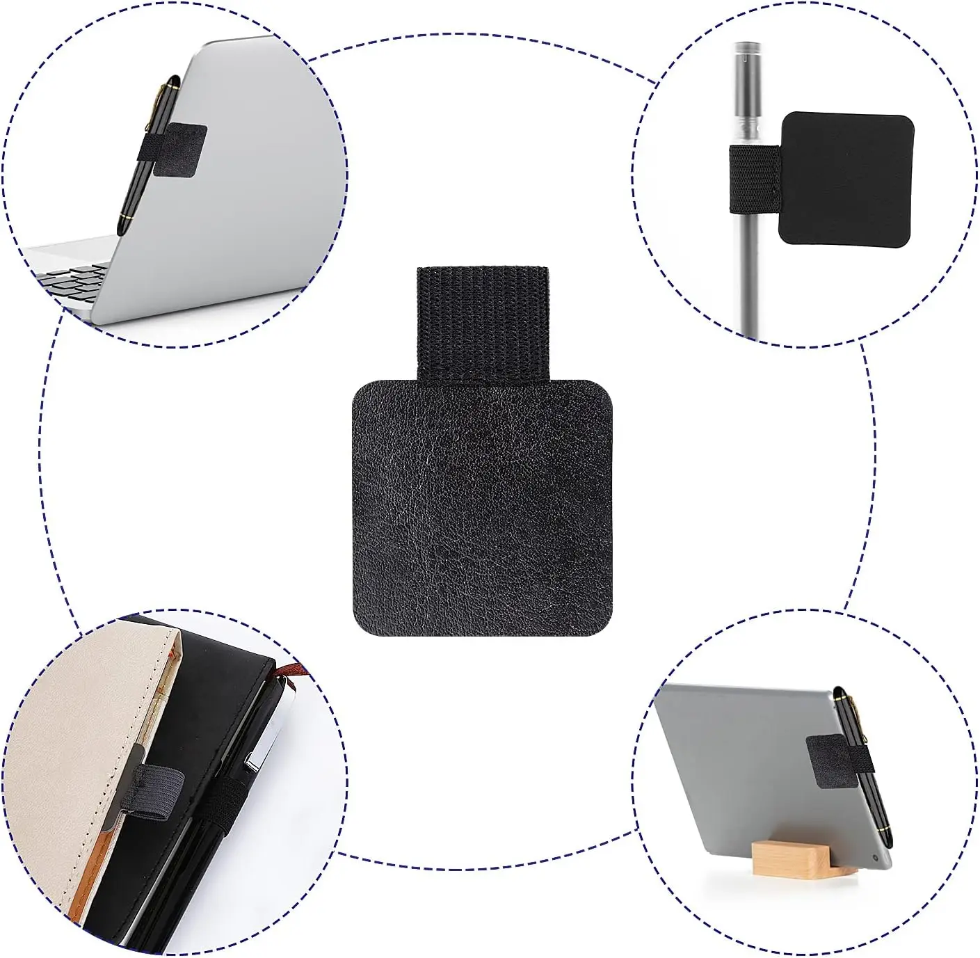 Self-adhesive Pen Holder Elastic Leather Pencil Loop Holders for IPad Case Ipencil Notebooks Laptop PU Stylus Pencil Stand Clip pen holder pen and brush holder pen loop pen clip