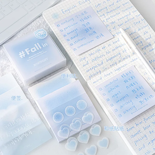 112 Pca/box Sticky Notes Set Colored Self-Stick Notes Pads Ideal for Office Study and Daily Life Organization Kawaii Stationery 2