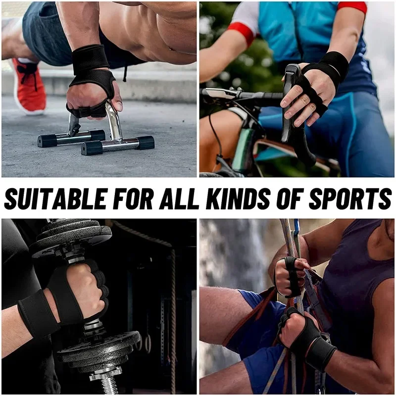 Training Sport Gloves Weightlifting Gloves for Men Women Body Building Gym Half Finger Non-Slip Hand Wrist Palm Protector Gloves 4