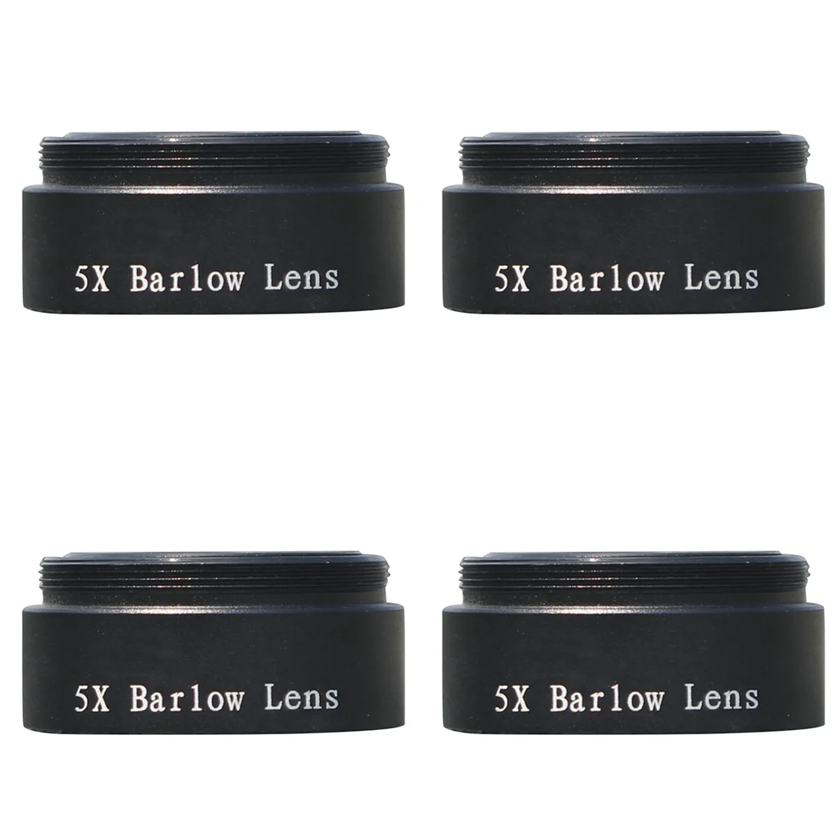 BAAU 4pcs Barlow Lens 5X for Any M28X0.6 Thread 1.25inch Telescope Eyepiece Astronomy Diagonal Extender Tube