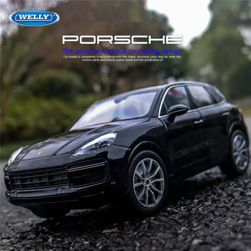 WELLY 1:24 Porsche Cayenne Alloy Car Model Diecasts Metal Vehicles Car Model Simulation Collection Boys Toys For Childrens Gifts 3