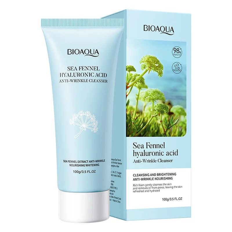 Sea Fennel Hyaluronic Acid Facial Cleanser Moisturizing Firming Brightening Face Wash Foam