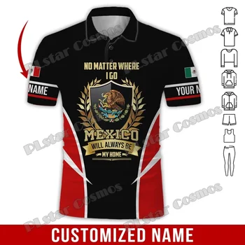 Nome personalizzato Messico stemma 3D stampato all over moda uomo polo estate casual unisex polo a maniche corte POP16