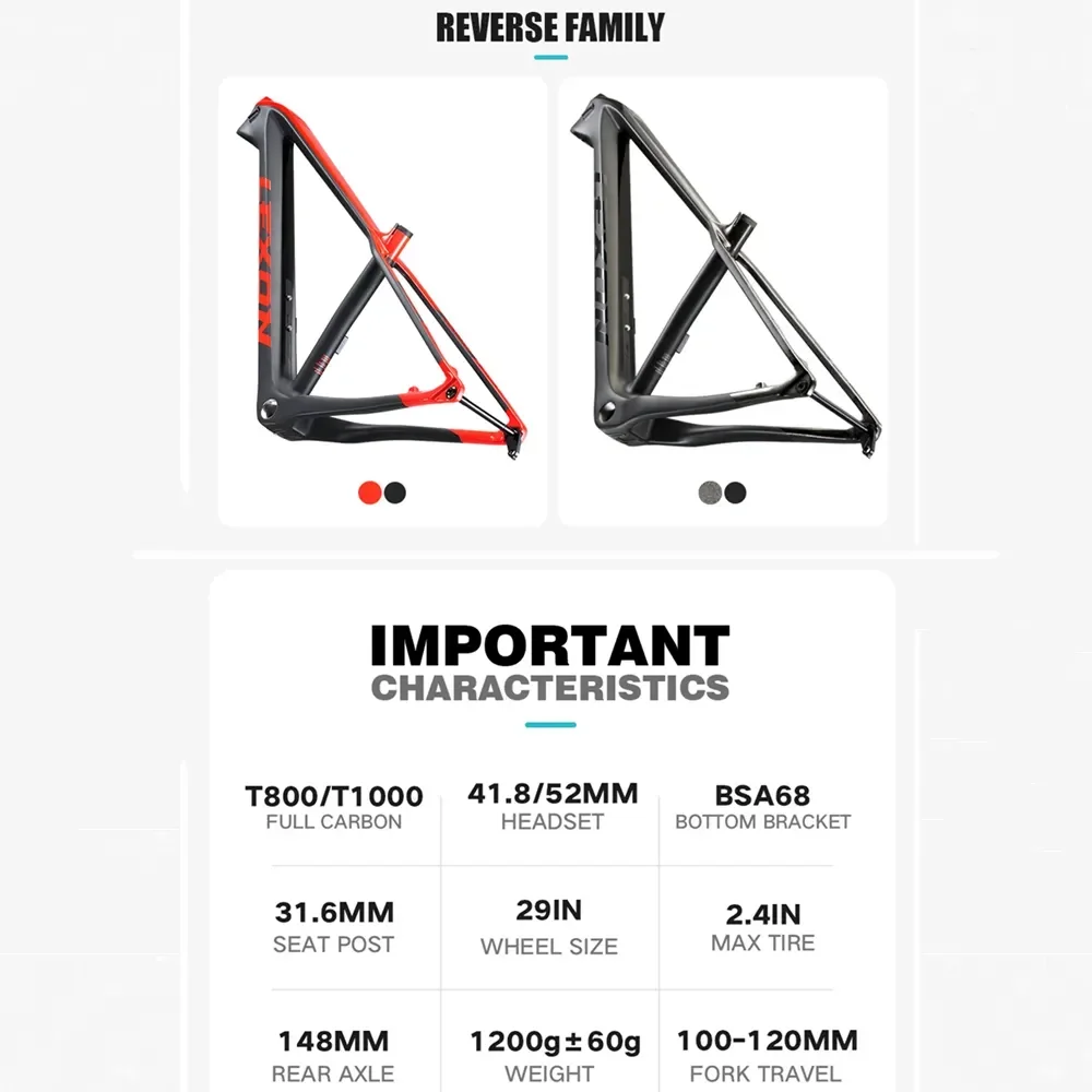 For Racing Bicycle Frame 29 1260g UltraLight Carbon T1000 Boost 148x12mm 15/17/19in Disc Brake Mountain Hardtail Bicycle Frame