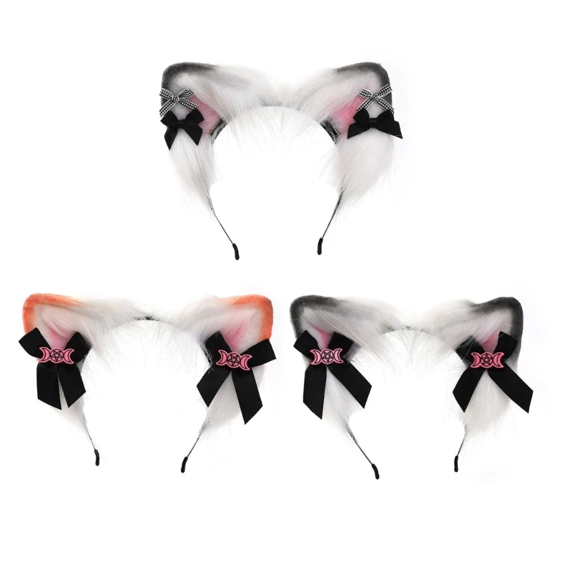 

Punk Style Anime Hairhoop Plush Cat Ears Headband Cosplay Costume Halloween Party Headdress Women Anime Expo Headwear