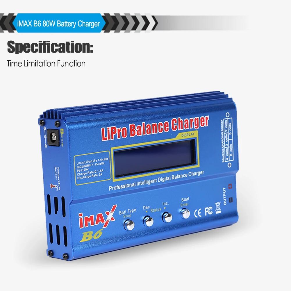 IMAX B6 80W Lipo 밸런스 충전기, 15V 6A AC 전원 공급 장치 옵션 포함, Lipo NiMh 리튬 이온 Ni-Cd 디지털 배터리 방전기