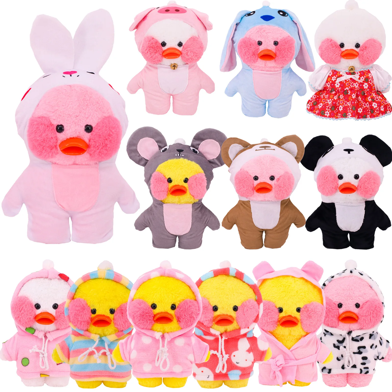 Pato De Pelúcia Com Roupa Kawaii Lalafanm Com Óculos E Roupa