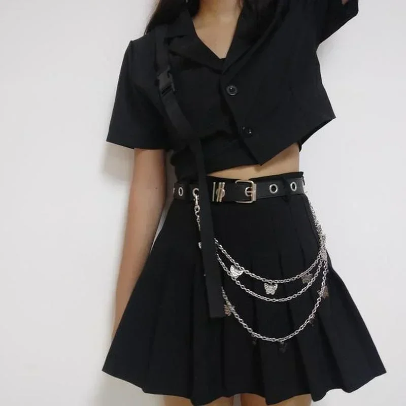 Mädchen Punk Straße Schmetterling Gürtel Taille Kette Frauen Hosen Multi-schicht Hip Hop Häkeln Hosen Hosen Zubehör – Detail 4