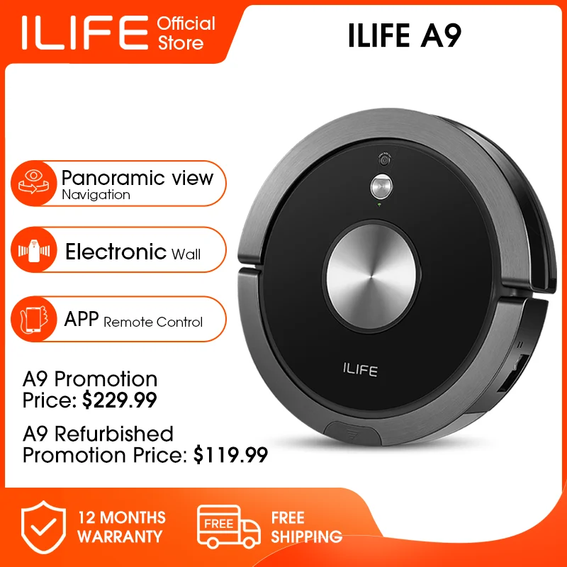 Ilife A9s Robot Vacuum Cleaner Vacuuming & Mopping Smart Cellphone App Control Camera Navigation