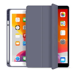 Premium Protective Tablet Case with Pencil Holder and Silicon Cover for Air 3 10.5 2019 (Dark gray-j)