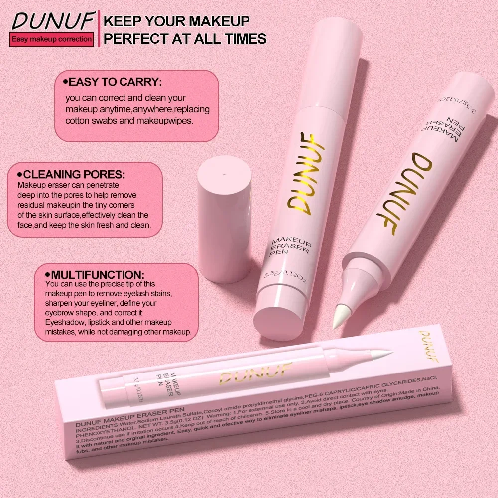DUNUF Repair Makeup Remover Eyeliner Pen Plant Extracts Condition and Soothe Leaving Skin Soft and Fresh Replaces Cotton Tips 5