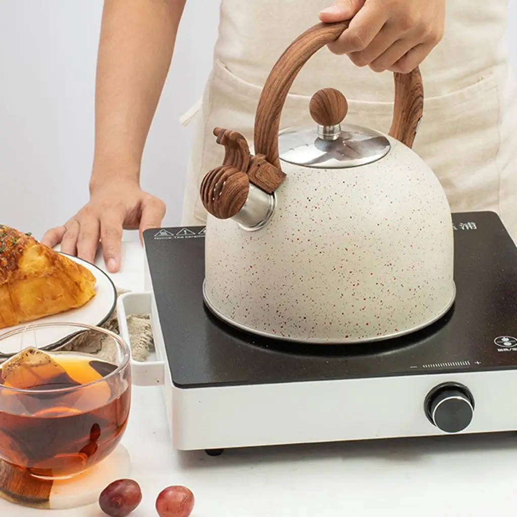 2.5L Stainless Steel Whistling Tea Kettle Stovetop Teapot Food Grade Water Kettle for Gas Induction Gas Electric Applicable