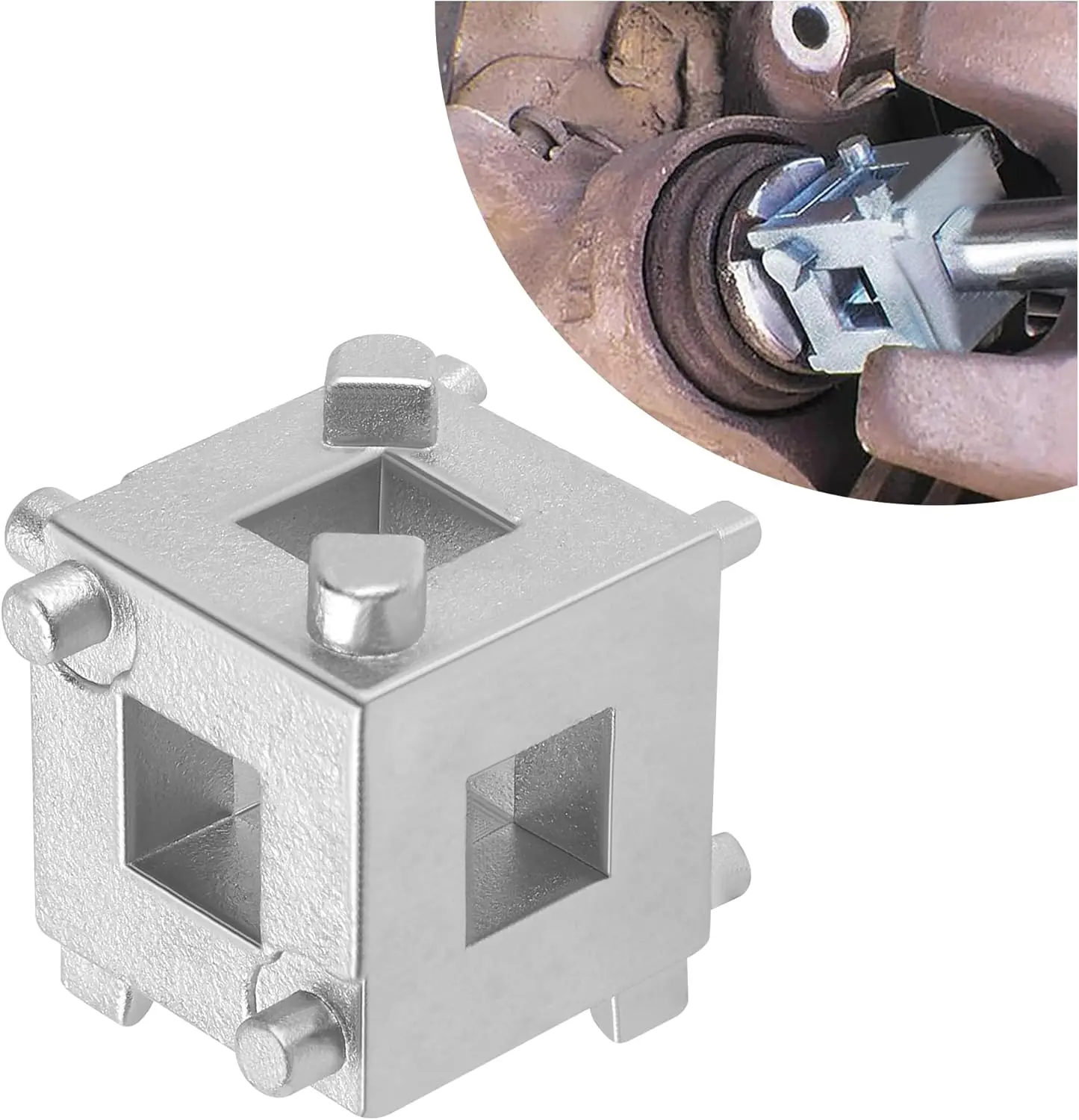 Premium Steel Brake Caliper Compression Tool with 3/8 Adapter