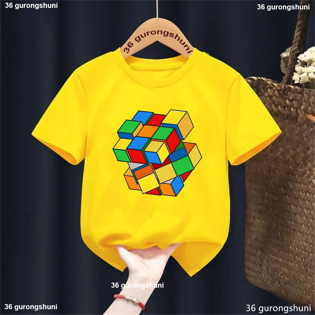 T-Shirt For Boys  Funny Magic Block Graphic Print Kids Tshirt Summer Casual Boy Clothes Cute Toddler T Shirt Birthday Gift Tops - 3