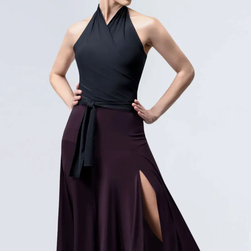 

New Summer Women's Practice Performance Dress Sleeveless Open Front Strap Modern Training Top