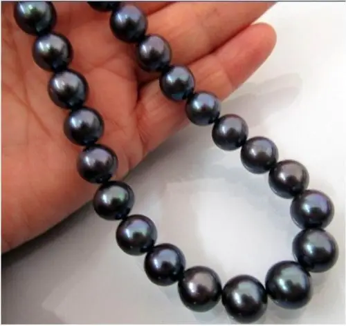 

18" AAA 10-9 MM SOUTH SEA Black PEARL NECKLACE