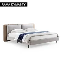 Lit en tissu minimaliste moderne, chambre principale de luxe abordable italienne, 1.5 m, 1.8 m, coton et lin de haute qualité 3