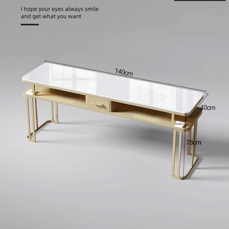 Luxury Marble Nail Tables Makeup Professional Modern Vacuum Cleaner Nail Tables White Office Nageltisch Salon Furniture MR50NT