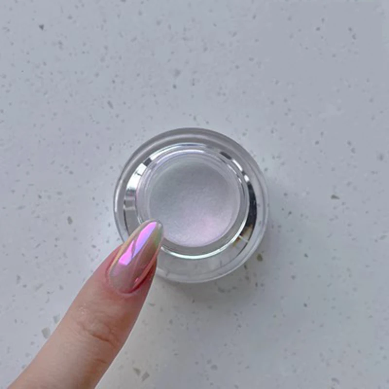 Nail Glitter 's Moonlight Mirror Glitter Powder Net-0.2g Metallic Silver Effect Chrome Powder 1*Jar Aurora Magic Mirror Manicure P