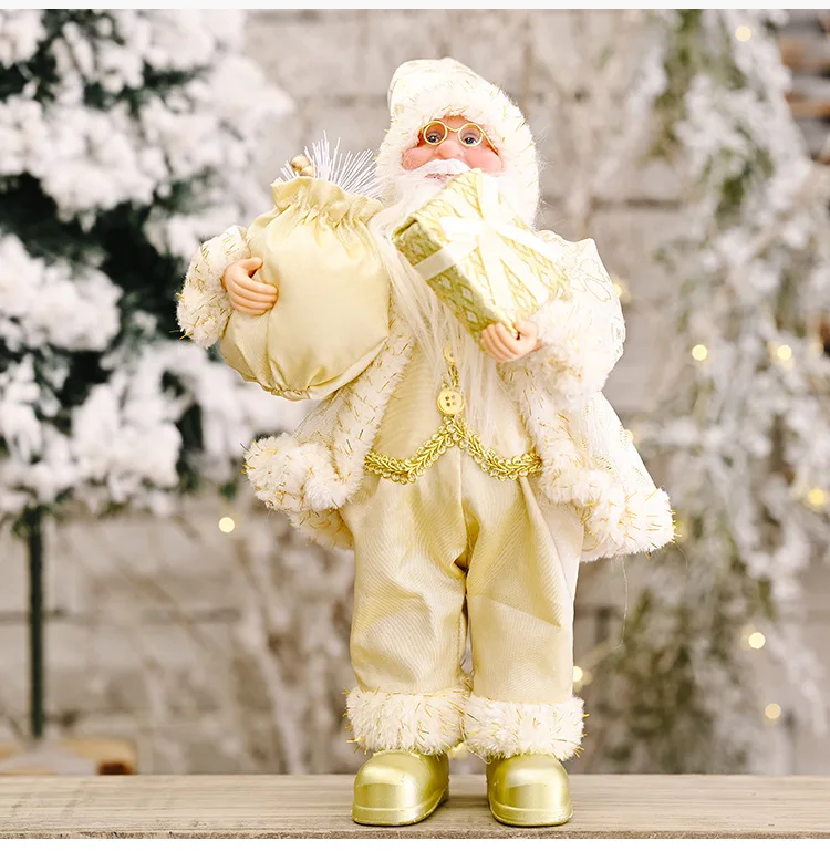 Figura de Papá Noel de pie de 16 pulgadas para Navidad, decoración para fiestas navideñas, decoración del hogar