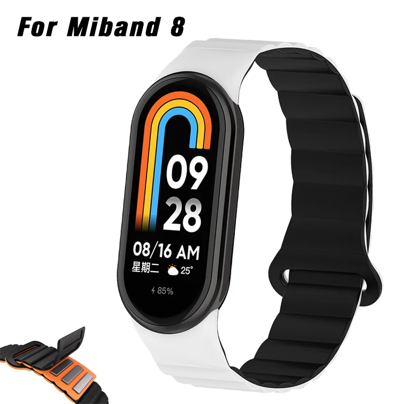 Magnetic-Silicone-Watchband-For-Xiaomi-mi-band-8-Strap-Replacement ...