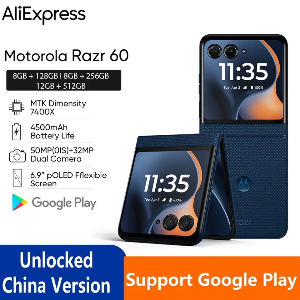 Motorola Moto razr 60 5G SmartPhone 6.9 inch PLOED MTK Dimensity