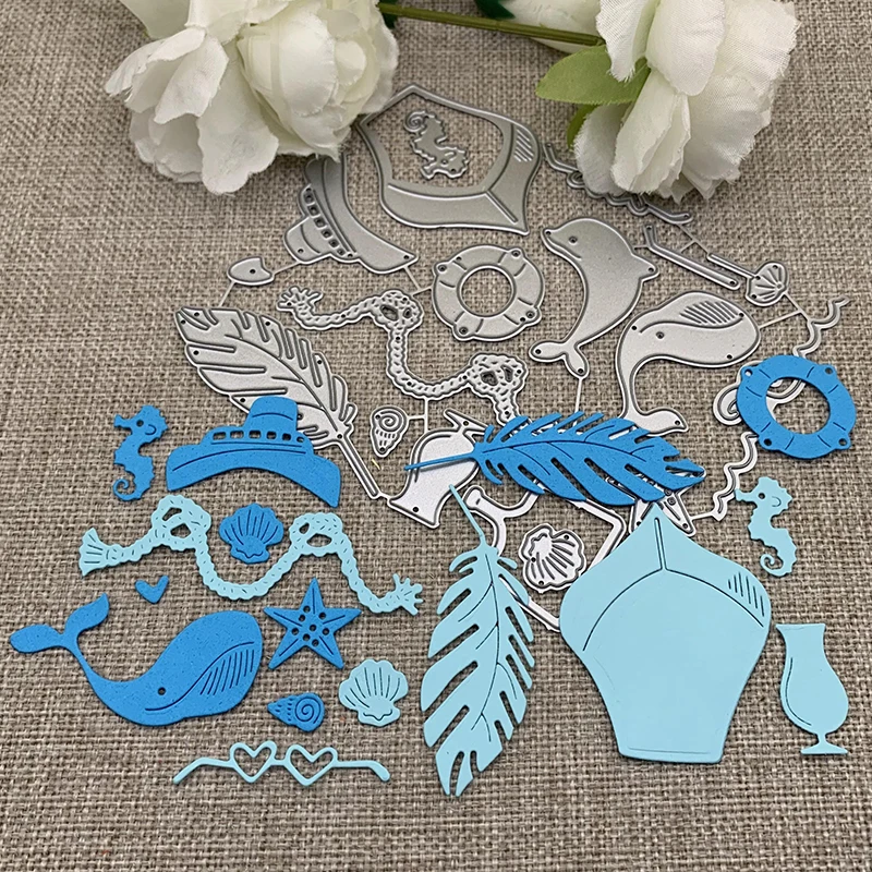 

New Underwater world ship Metal Cutting Dies Stencils For DIY Scrapbooking Decorative Handcraft Die Cutting Template Mold