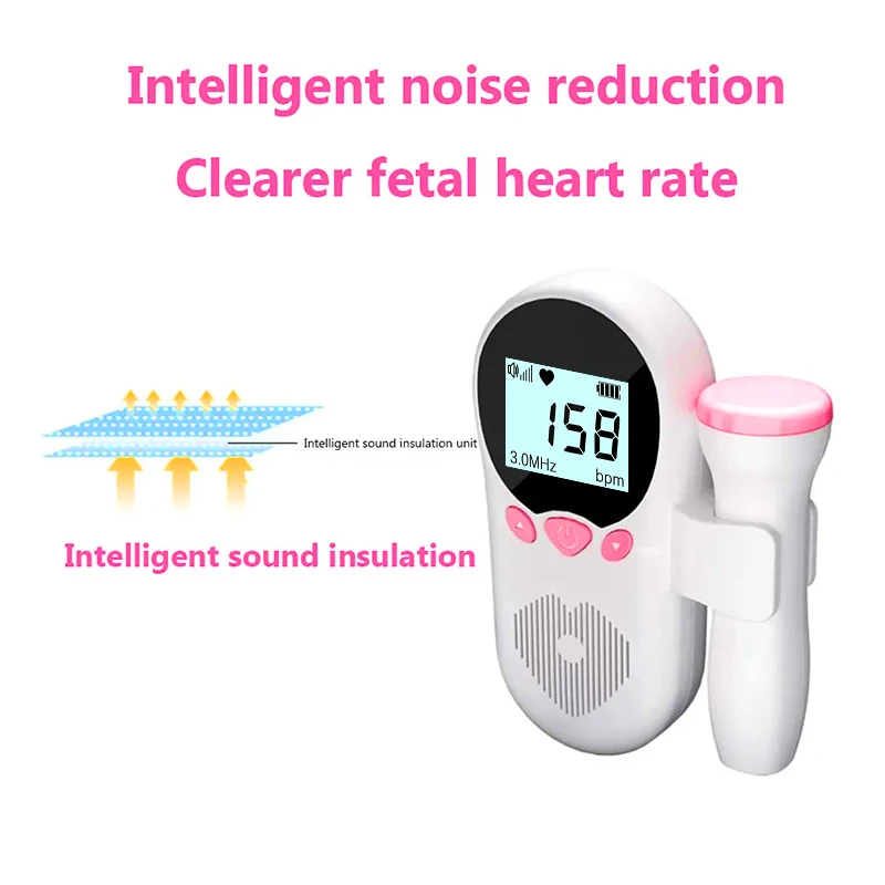 Sonda Sensibile Doppler Medico Fetale 3.0Mhz Cardiofrequenzimetro Gravidanza Domestica Baby Sound Detecto Senza Radiazioni