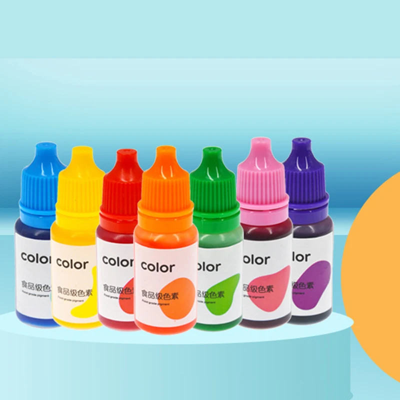 10ml 5colors Children's Science Experiment Food Grade Pigment Water Oil Plasticine Slime Color Pigment DIY Soap Mold Plaster