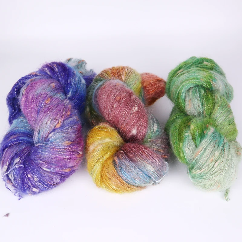 Filato Mohair Colorato Tinto A Mano Filato Intrecciato A Mano Palline Di Mohair