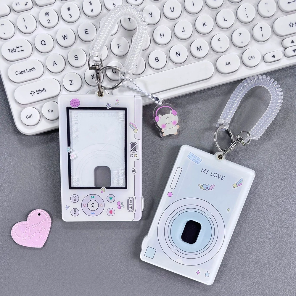 

Lovely Cute Girls Cartoon Acrylic Idol Photocard Holder Keychain Pendant Card Holder ID Badge Holder Decorative Bag Pendant Case