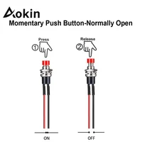 Aokin 6Pcs 1A 250V AC 2 Pins SPST 6 Colors Normal Open Mini Momentary Push Button Switch with Pre-soldered Wires - Image 4