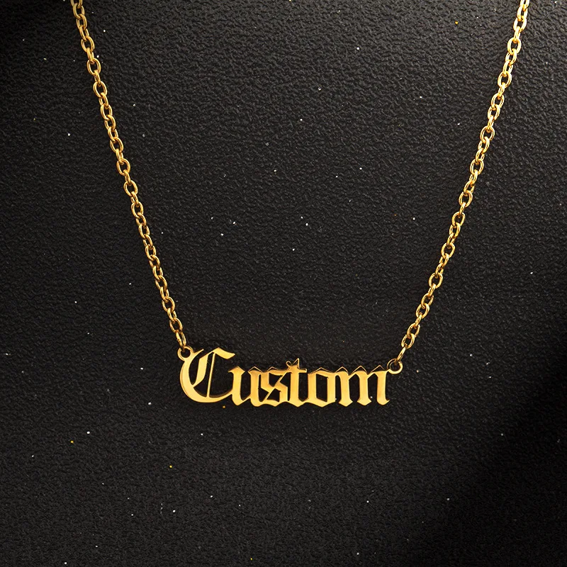 

304 Stainless Steel Customized Name Necklaces for Women Men Personalized Necklace Bracelet Earrings Letter DIY Pendant Jewelry