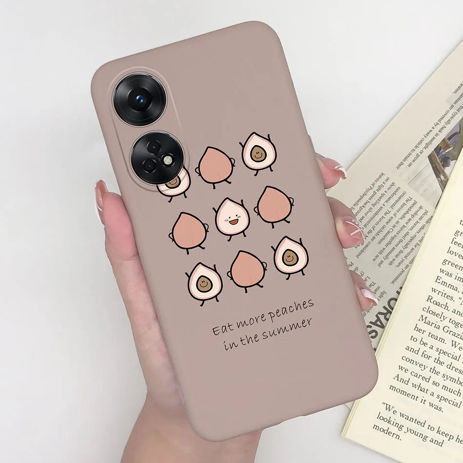 Fashionable Heart & Flower Cat Design Silicone Shockproof Phone Case - Frosted Back Cover